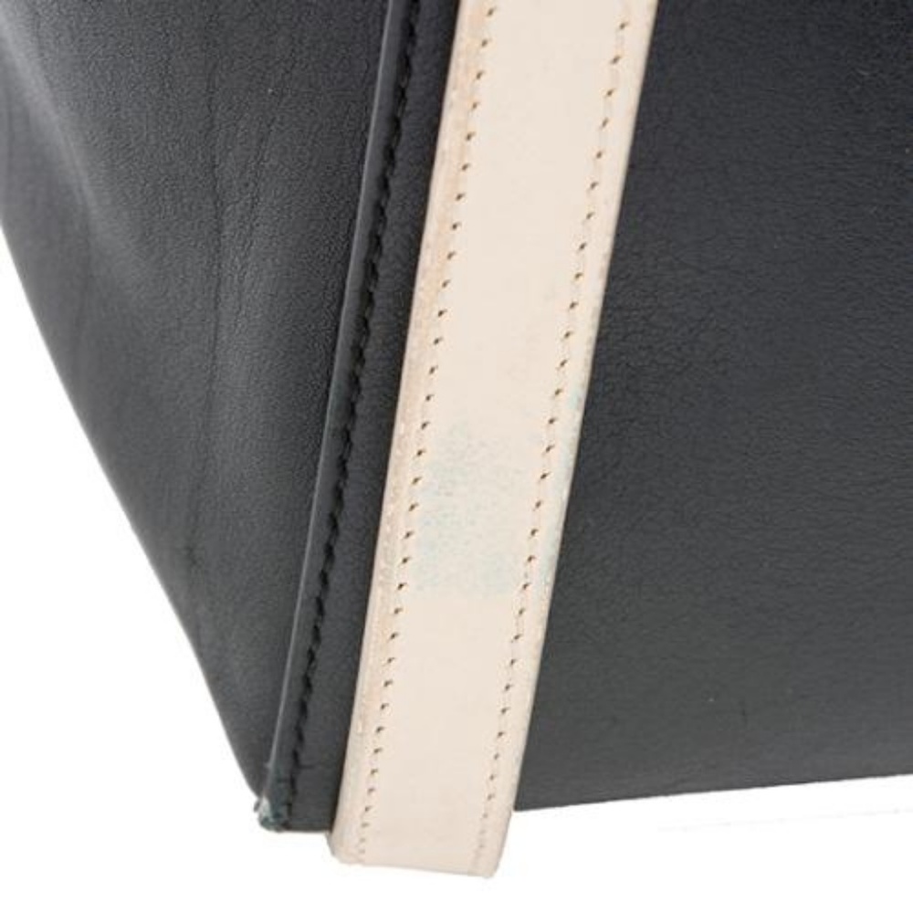 SOLD Céline Small Black & Beige Calfskin Belt Tote - Picture 6 of 8
